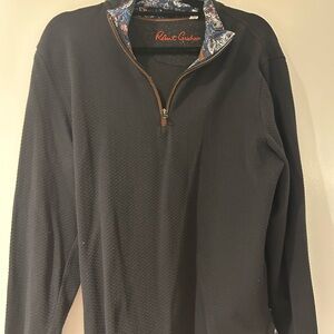 NWT Robert Graham Black Quarter-Zip Sweater